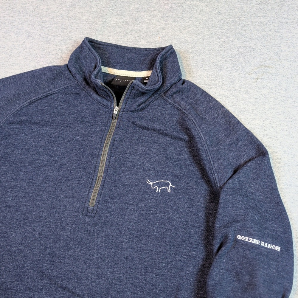 Dunning Golf Gozzer Ranch Mens Navy Blue Heather Quarter Zip Pullover Medium